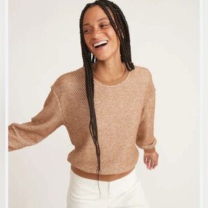 MARINE LAYER Women's Birdseye Sweatshirt Sz Medium Brown